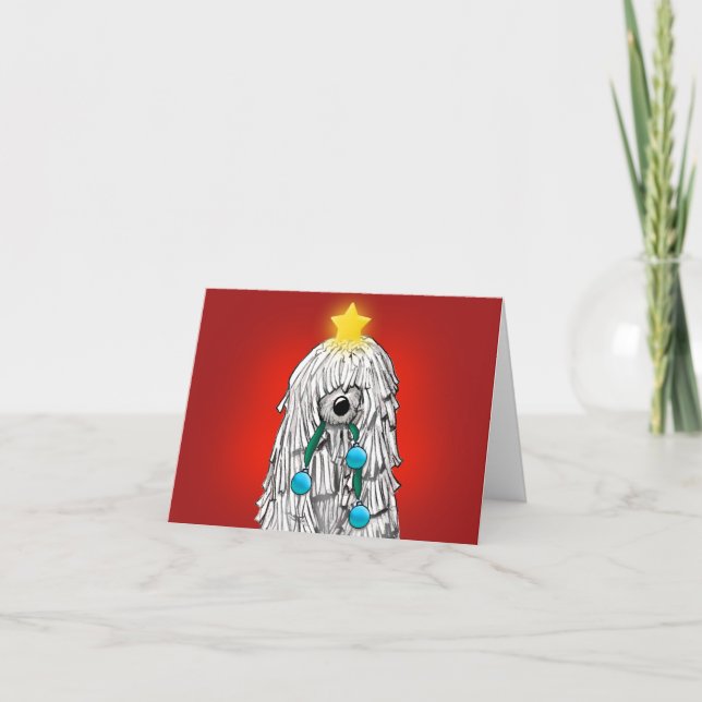 Komondor Christmas Holiday Card (Front)