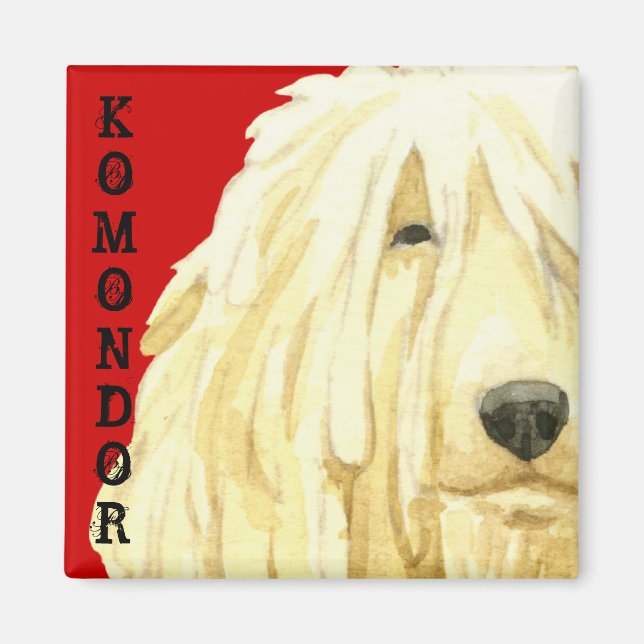Komondor Colour Block Magnet (Front)