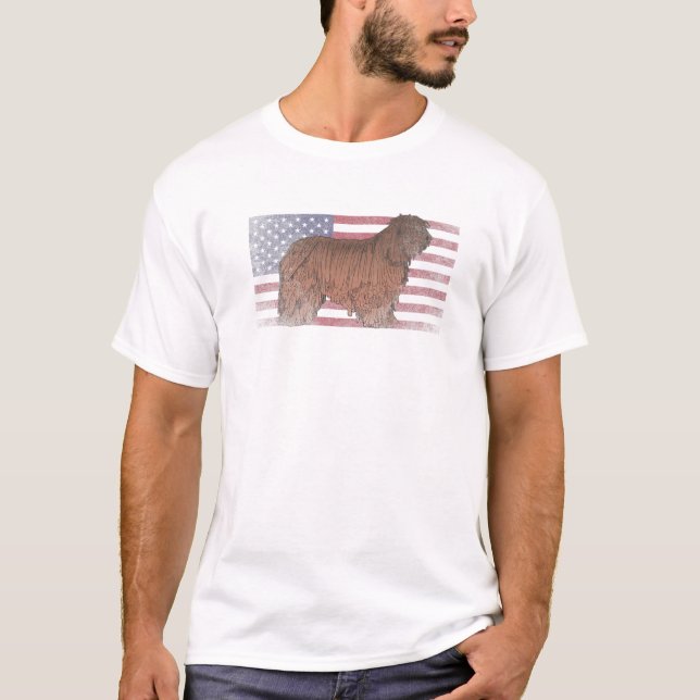 Komondor Dog 4Th Of July American Flag America USA T-Shirt (Front)