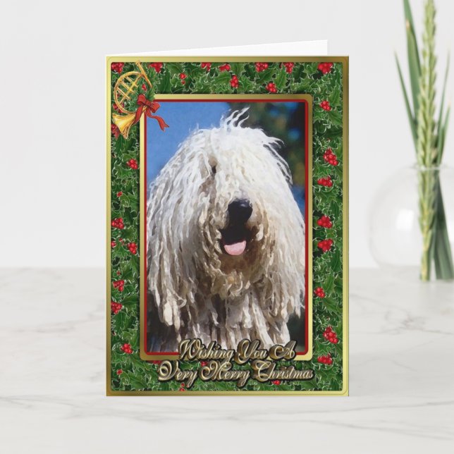 Komondor Dog Blank Christmas Card (Front)
