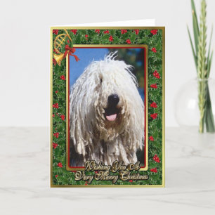 Komondor Dog Blank Christmas Card