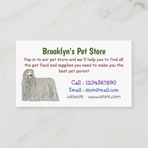 Komondor dog cartoon illustration business card