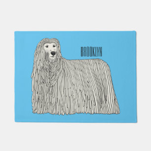 Komondor dog cartoon illustration  doormat