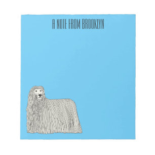 Komondor dog cartoon illustration notepad