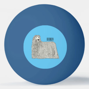 Komondor dog cartoon illustration ping pong ball