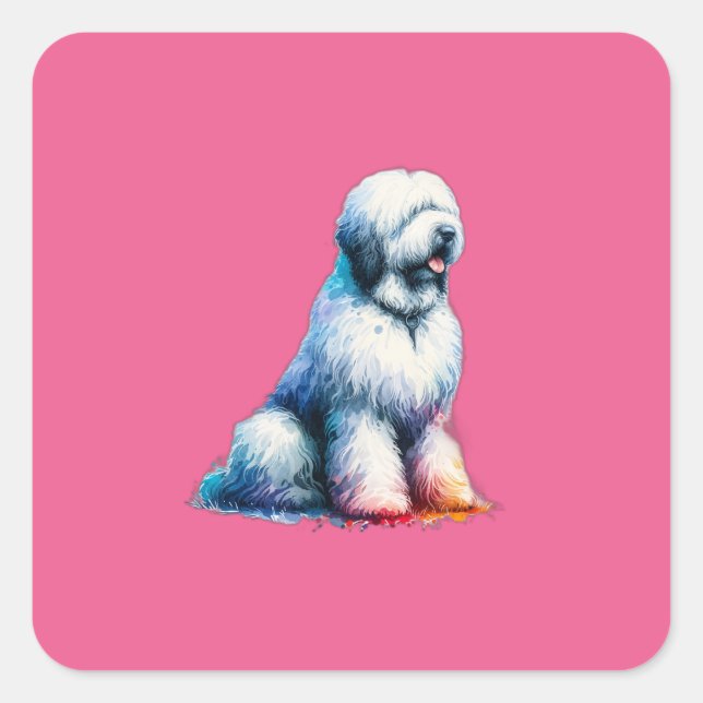 Komondor Dog Square Sticker (Front)