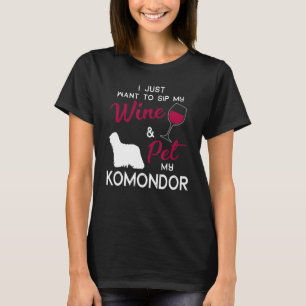 Komondor Dog Wine Owner Christmas Birthday T-Shirt