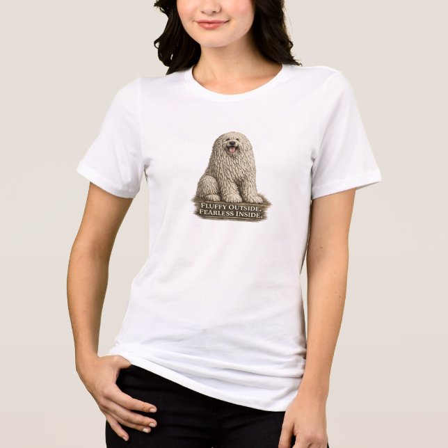 Komondor – Fluffy Outside Fearless Inside Tri-Blend Shirt (Front)