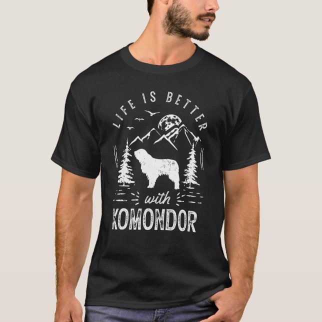 Komondor Life Better Mum Dad Dog T-Shirt (Front)