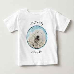 Komondor Painting - Cute Original Dog Art Baby T-Shirt