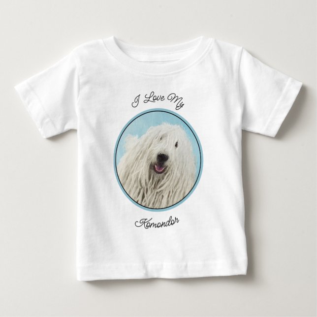 Komondor Painting - Cute Original Dog Art Baby T-Shirt (Front)