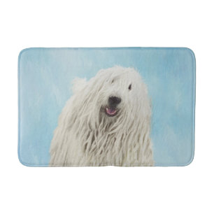 Komondor Painting - Cute Original Dog Art Bath Mat