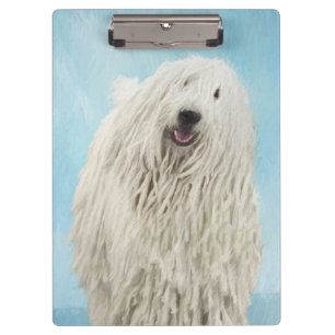 Komondor Painting - Cute Original Dog Art Clipboard