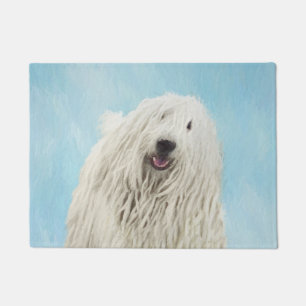 Komondor Painting - Cute Original Dog Art Doormat