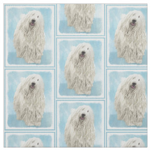 Komondor Painting - Cute Original Dog Art Fabric