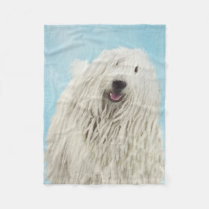 Komondor Painting - Cute Original Dog Art Fleece Blanket