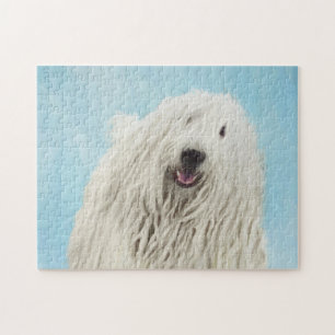 Komondor Painting - Cute Original Dog Art Jigsaw Puzzle