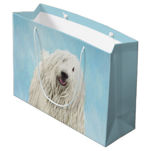 Komondor Painting - Cute Original Dog Art Large Gift Bag