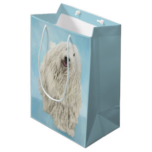 Komondor Painting - Cute Original Dog Art Medium Gift Bag
