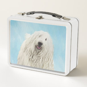 Komondor Painting - Cute Original Dog Art Metal Lunch Box