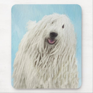 Komondor Painting - Cute Original Dog Art Mouse Pad