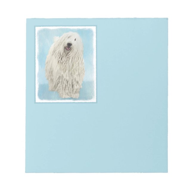 Komondor Painting - Cute Original Dog Art Notepad (Front)