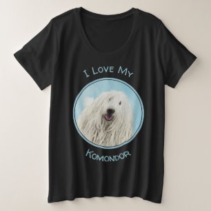 Komondor Painting - Cute Original Dog Art Plus Size T-Shirt
