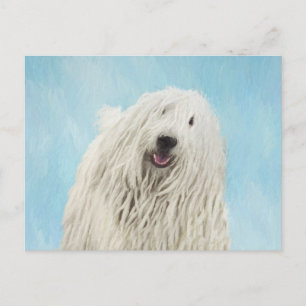 Komondor Painting - Cute Original Dog Art Postcard