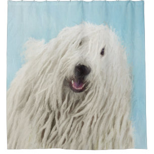 Komondor Painting - Cute Original Dog Art Shower Curtain