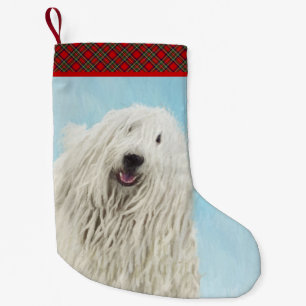 Komondor Painting - Cute Original Dog Art Small Christmas Stocking