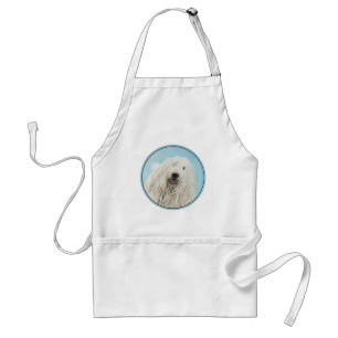 Komondor Painting - Cute Original Dog Art Standard Apron
