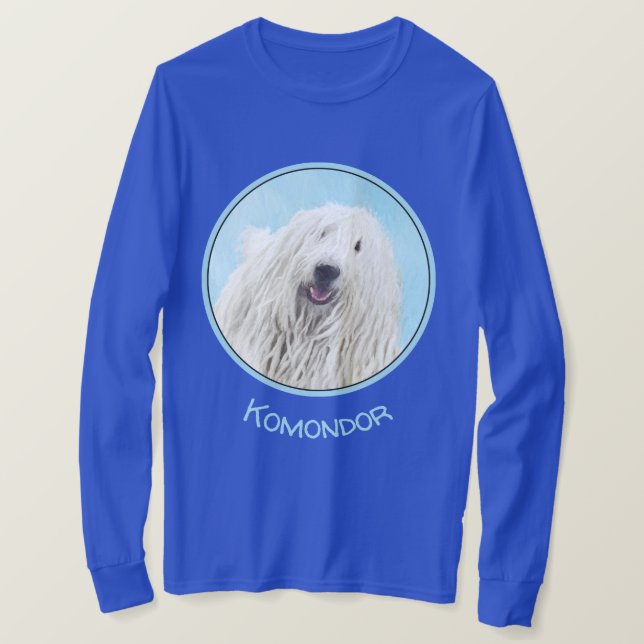 Komondor Painting - Cute Original Dog Art T-Shirt (Design Front)