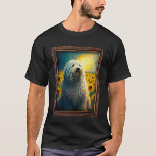 Komondor Painting Sunflower Flower Mum Women Flora T-Shirt
