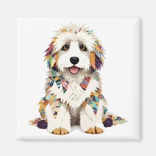Komondor Playful Adorable Fun Animal Colourful Pet Magnet