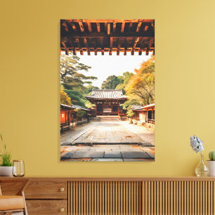 Komorebi - The Sun-Drenched Temple Canvas Print