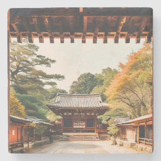 Komorebi - The Sun-Drenched Temple Stone Coaster