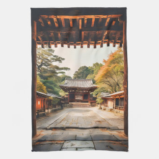 Komorebi - The Sun-Drenched Temple Tea Towel