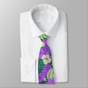 Kona Bay Hawaiian Hibiscus Aloha Shirt Print Tie