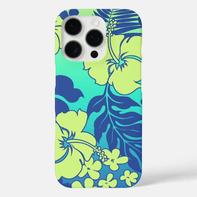 Kona Blend Hawaiian Hibiscus Turquoise Case-Mate iPhone Case (Back)