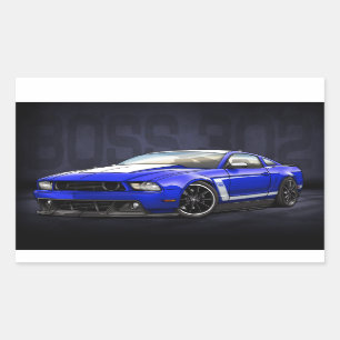 Kona Blue 2012 Boss 302 Rectangular Sticker