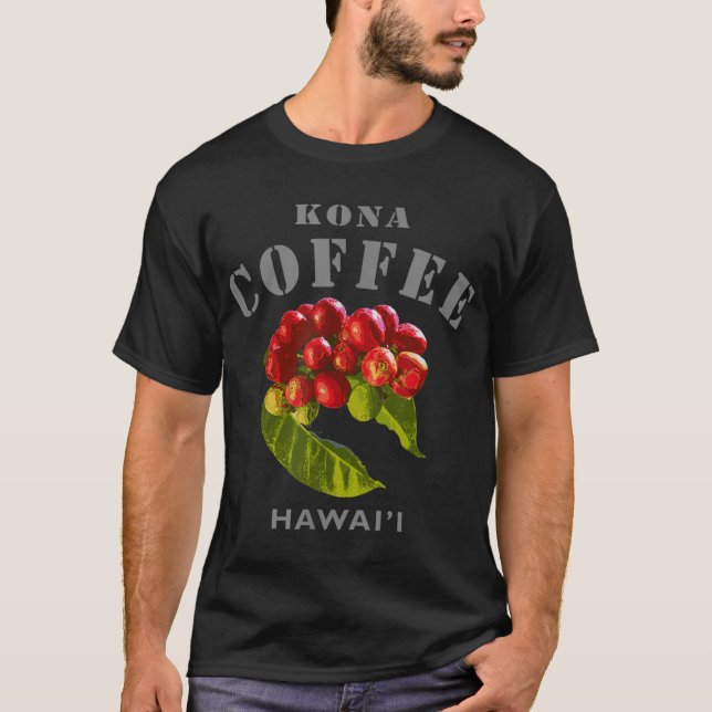 Kona Coffee Hawaii Famous Big Island Modern Hawaii T-Shirt (Front)