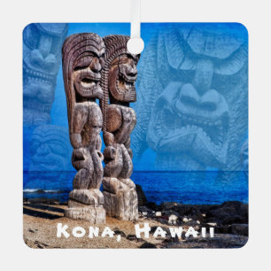 Kona, Hawaii, 2 sided square, Ceramic Ornament