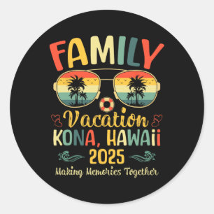Kona Hawaii Beach Family Summer Vacation 2025 Classic Round Sticker