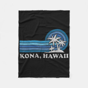 Kona Hawaii Beach Vintage Family Summer Vacation  Fleece Blanket