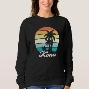Kona Hawaii Hawaiian Palm Tree Surfboard Vintage B Sweatshirt