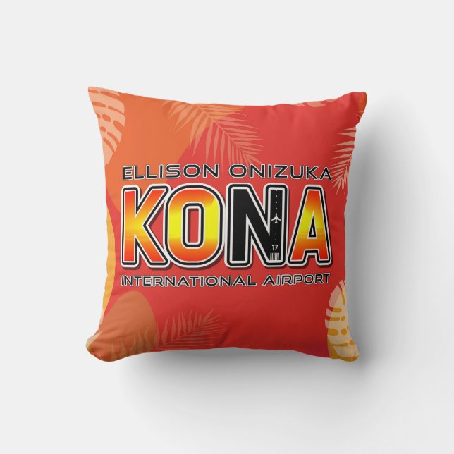 Kona International KOA Airport Code Throw Pillow (Front)