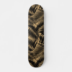 Kona Palms Hawaiian Leaf Faux Wood Black Skateboard