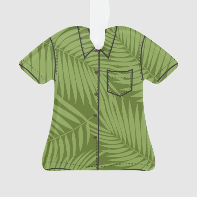 Kona Palms Hawaiian Leaf Tropical Aloha Shirt Ornament (Front)