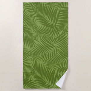 Kona Palms Hawaiian Leaf Tropical - Green Beach Towel
