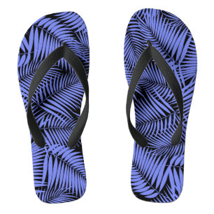 Kona Palms Hawaiian Leaf Tropical - Periwinkle Jandals